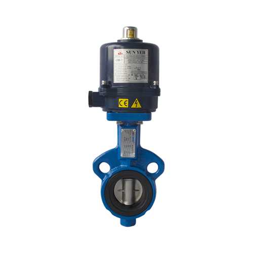 【SUNYEH】電動碳鋼對夾蝶閥